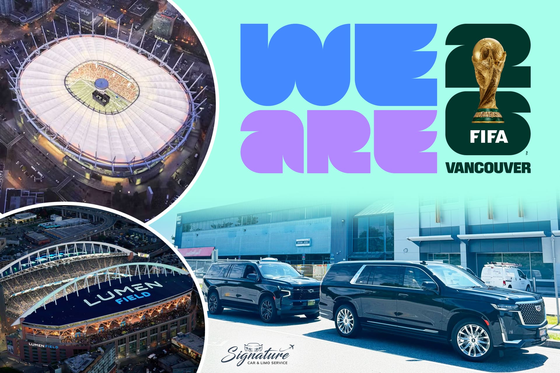 Luxury transportation FIFA World Cup Vancouver, Private VIP Black Car Service FIFA World Cup 2026 Vancouver, Vancouver FIFA World Cup Chauffeur Service, Airport transfer FIFA World Cup Vancouver (YVR), BC Place Stadium transfer FIFA World Cup, FIFA World Cup Private Car & Shuttle to Lumen Field Seattle, Signature Black Car & Chauffeur Service, FIFA World Cup 2026 Vancouver Shuttle Service