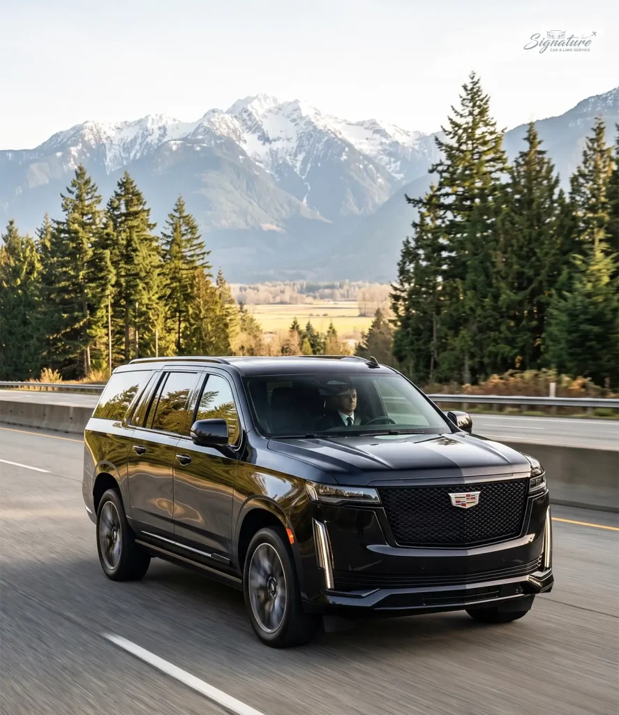 Limo Service in Chilliwack to YVR Airport with Luxury Cadillac Escalade